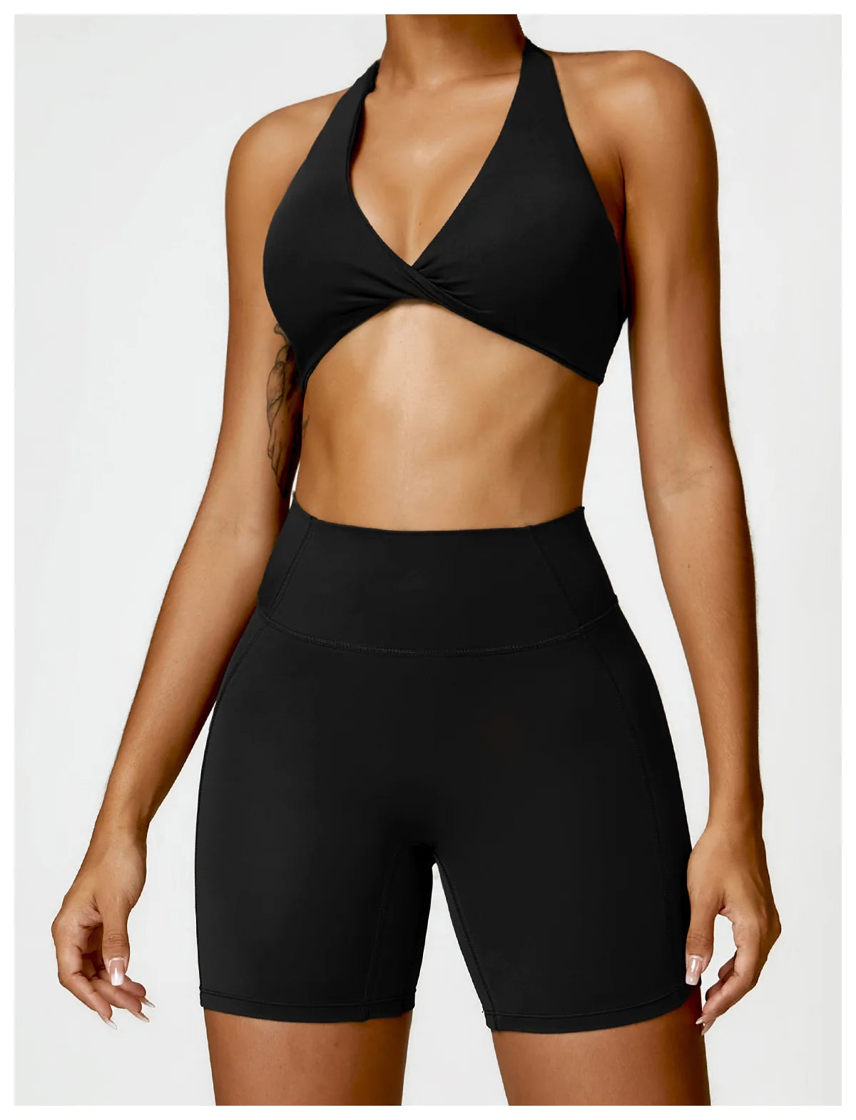 Premium Black - High Waist Cycling & Yoga Legging Shorts
