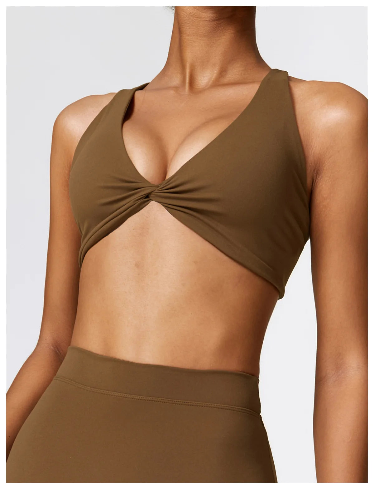 Coffee Brown - High Impact Women's Sports Bra for Fitness