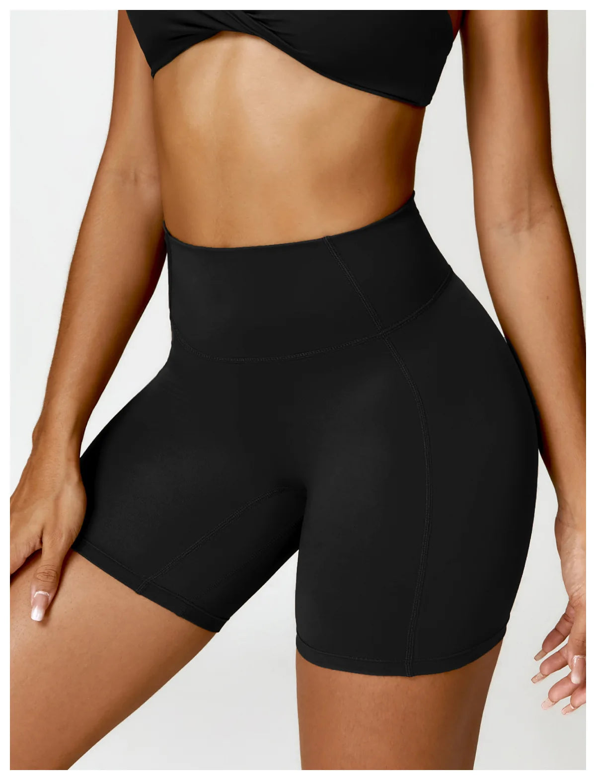 Premium Black - High Waist Cycling & Yoga Legging Shorts