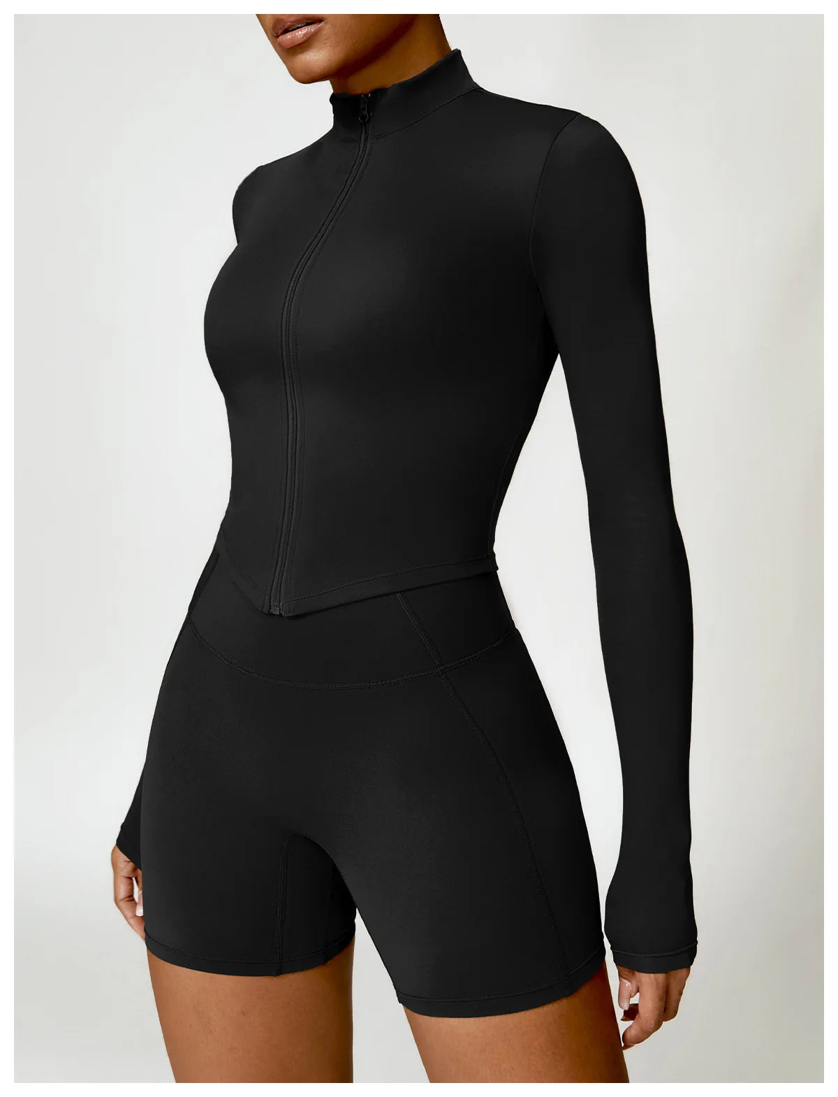 Premium Black - Premium Long Sleeve Yoga Workout Top