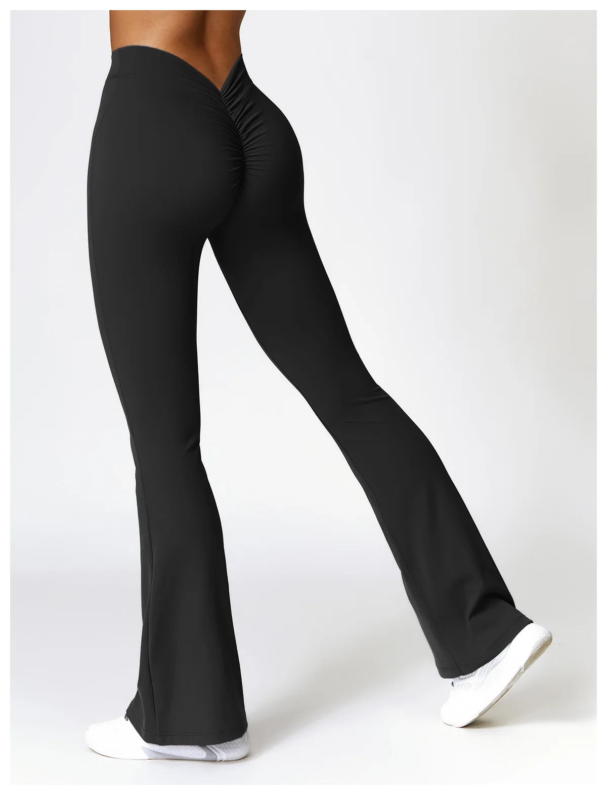 Premium Black - High Waist Flared Yoga Leggings for Women