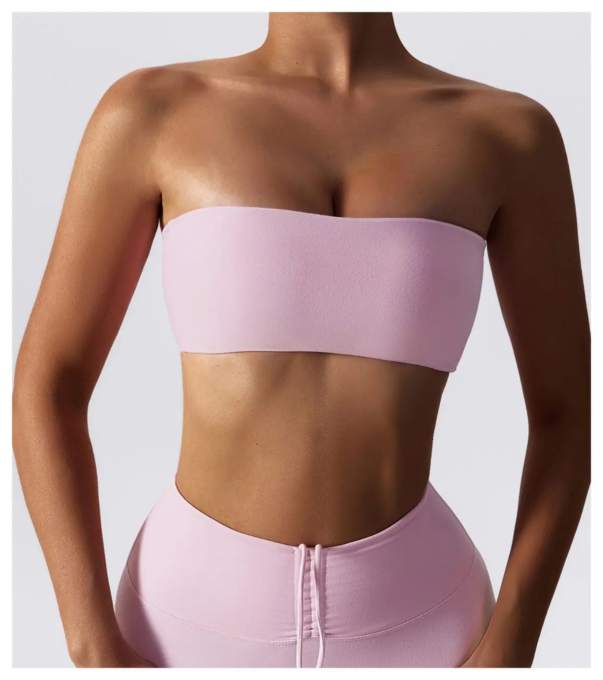 Pink - Quick-Dry Strapless Sports Bra for Women