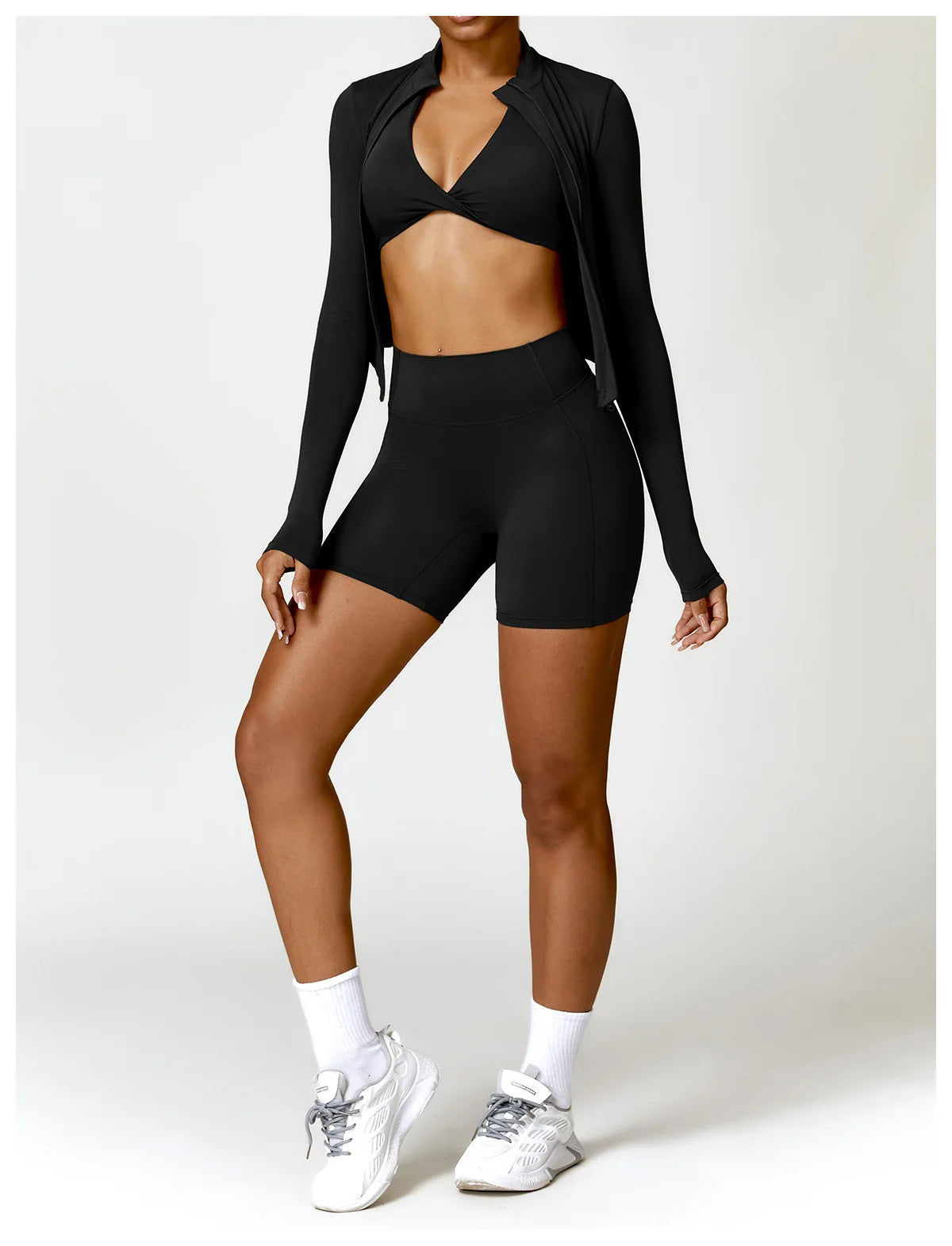 Premium Black - High Waist Cycling & Yoga Legging Shorts