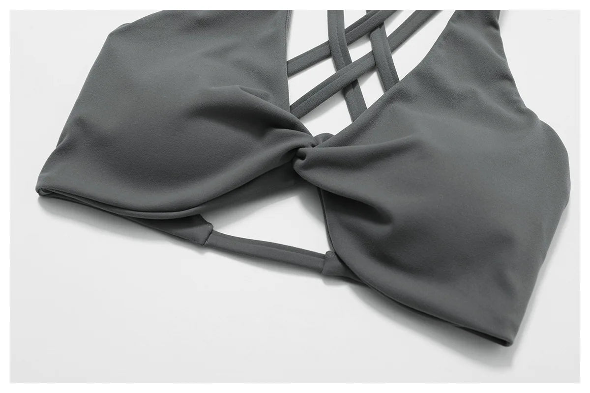 Grey - High Impact Women's Sports Bra for Fitness