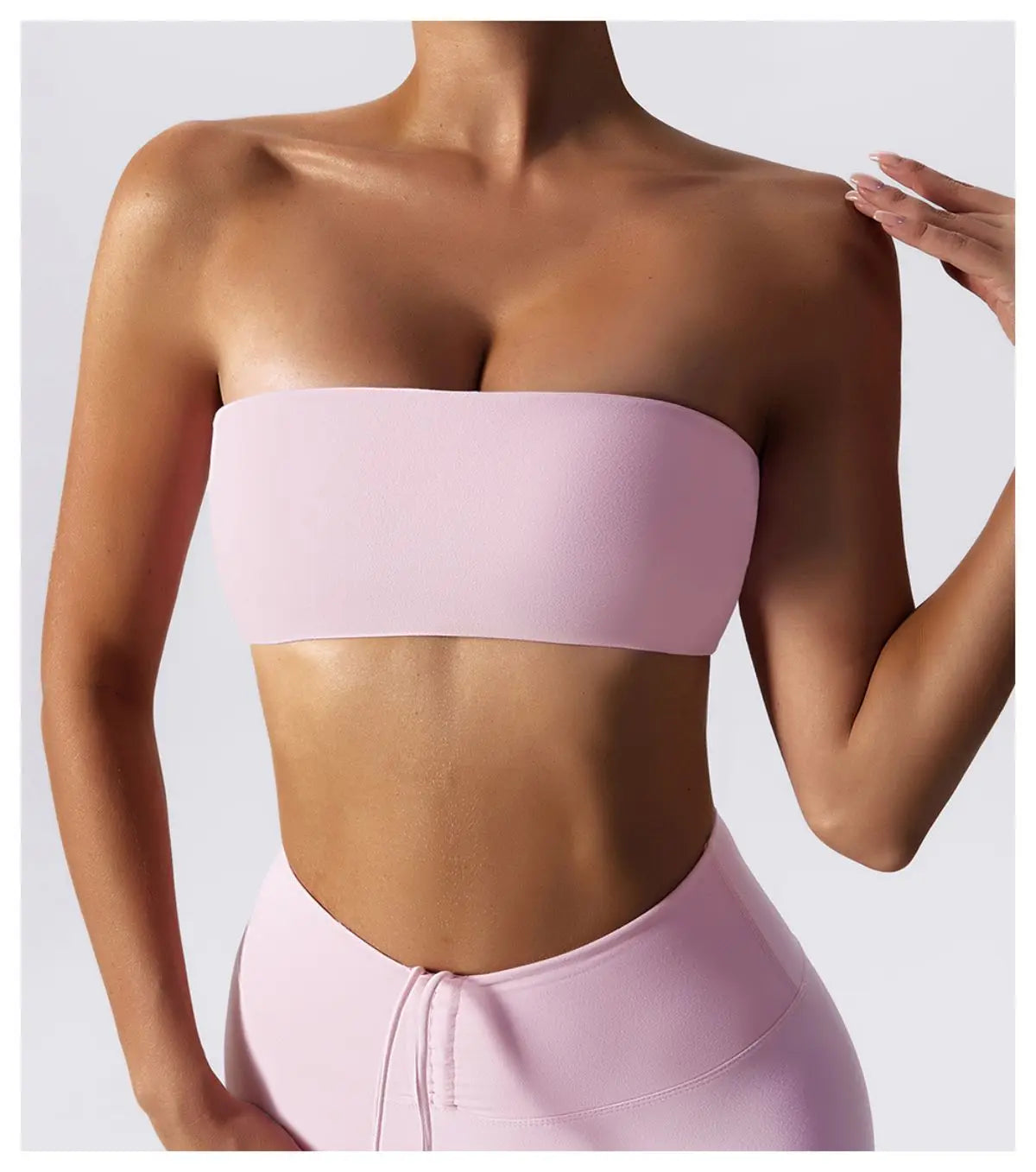 Pink - Quick-Dry Strapless Sports Bra for Women